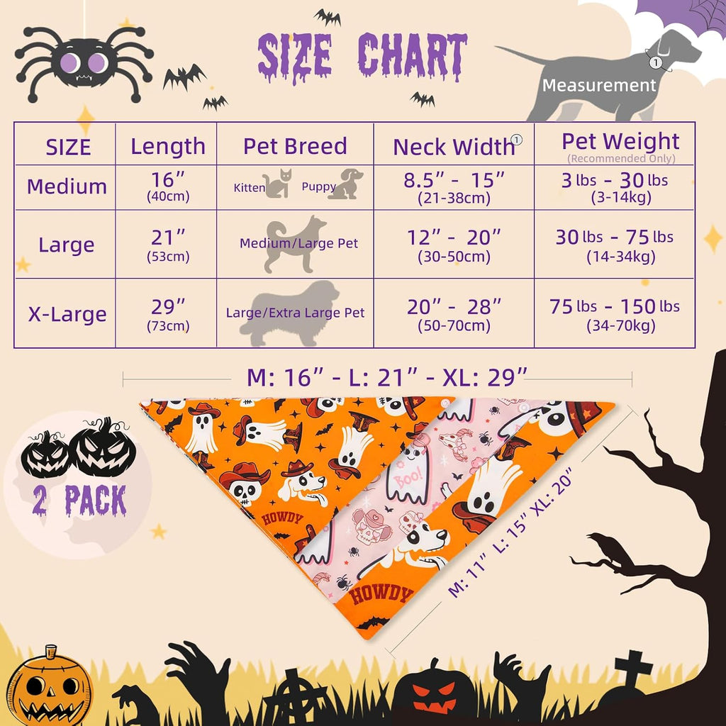 Halloween Dog Bandana Western Cowboy Cowgirl Costume, 15-40Kg Pet