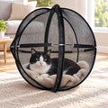 Portable Outdoor Cat Enclosure, Pop up Cat Hamster Ball for Outside-Black