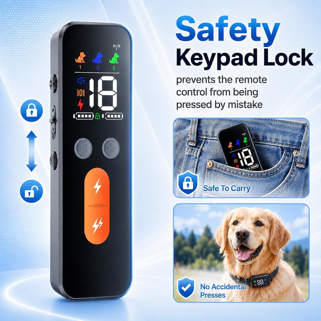 Dog Training Collar with Remote, Shock Collar for Large Medium Breed