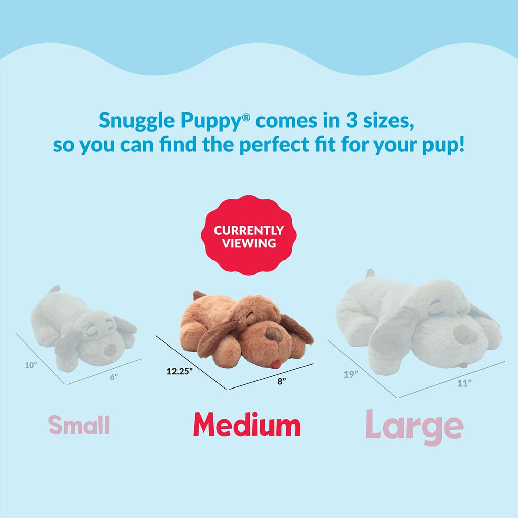 Snuggle Puppy Original Heartbeat Puppy Toy with Real-Feel Pulse & Heat Pack, Plush Dog Comfort Toy for Crate Training, First Nights & New Puppy Transition - Biscuit