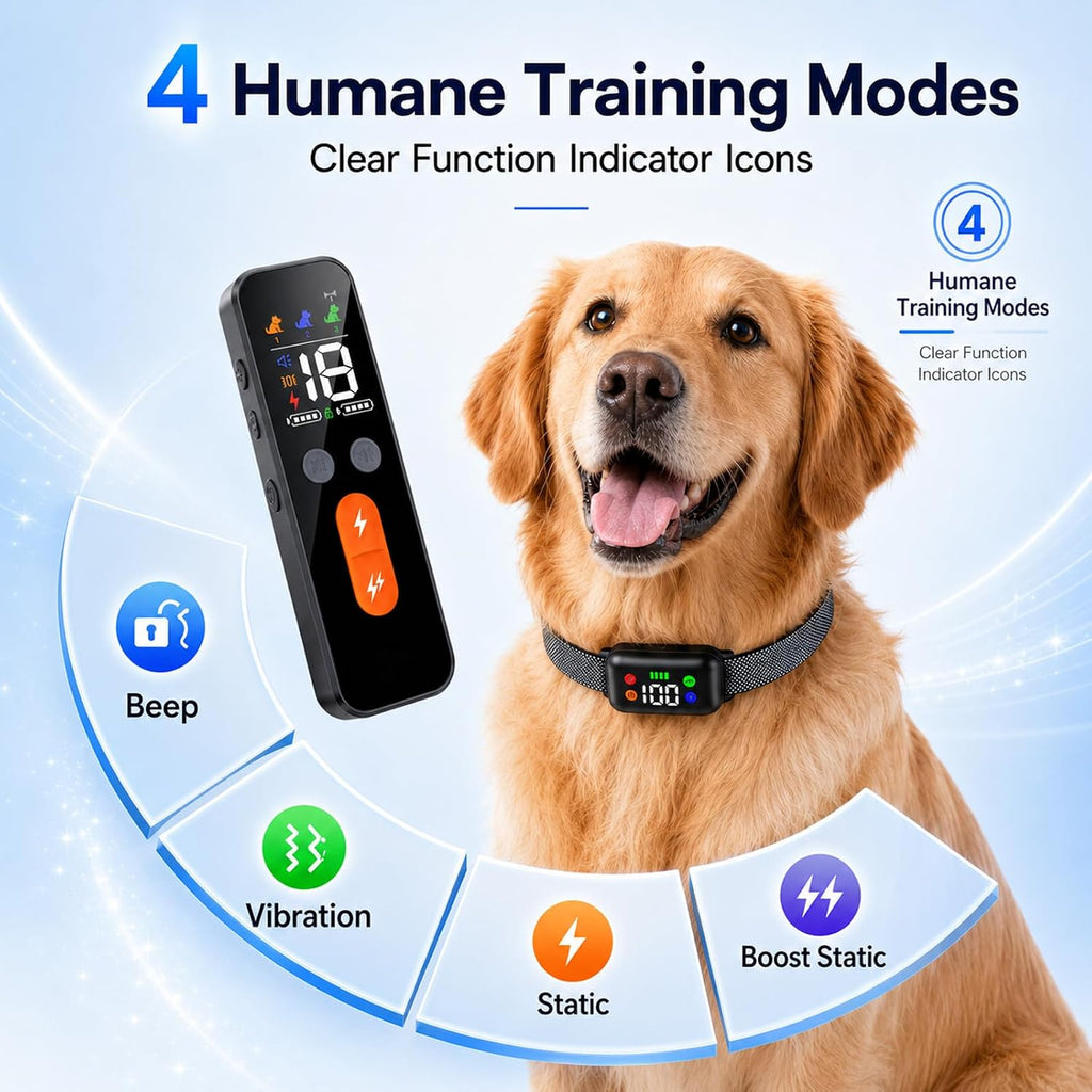 Dog Training Collar with Remote, Shock Collar for Large Medium Breed