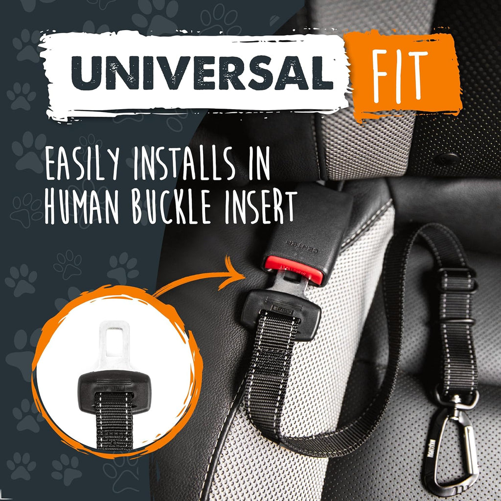 Dog Seat Belt | Pet Safety Belt, Created with Human Seatbelt Material. All-Metal Hardware with Adjustable Length Strap. Exceeds Dog Safety Standards. Keep Your Dog Secure in the Car