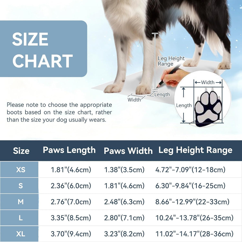Dog Suspender Boots for Small Dogs, anti Slip Dog Snow Boots with Reflective Strips, Waterproof & Snowproof Paw Protector for Rainy, Snowy,S