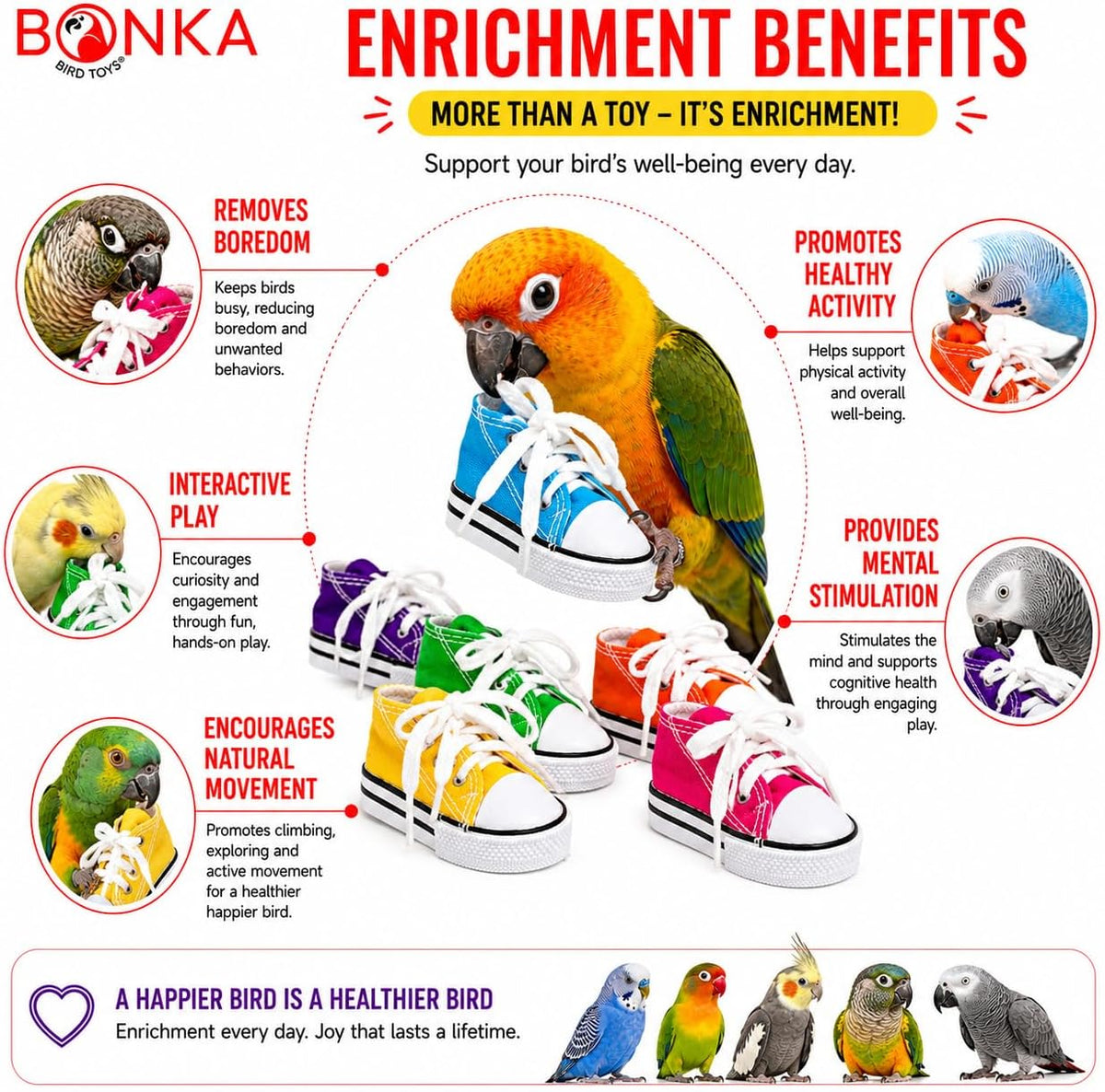 6 Mini Sneaker Bird Toy Parrot Craft Cage Craft Toys Cages Small Dog,Cat Pet Cockatiel,African Grey,Cockatoo