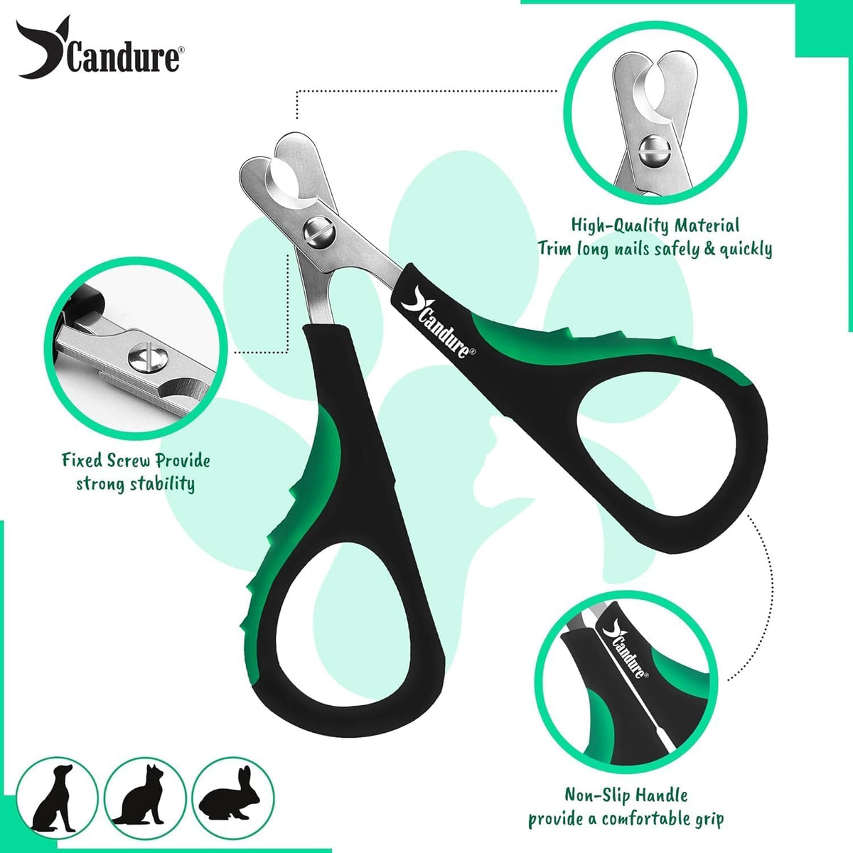 Cat Nail Clippers Stainless Steel Cat Claw Trimmers for Rabbits,Guinea Pigs, Birds, Puppies, Kittens and Small Animals- Pet Nail Clippers for Professional and Home Use (Black)