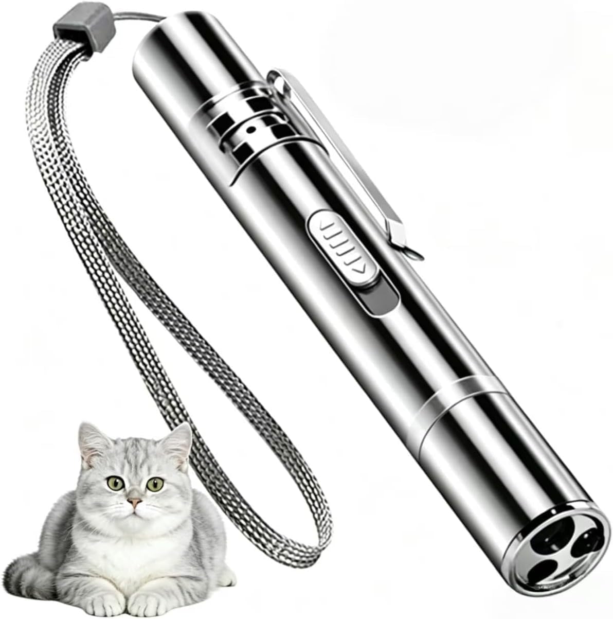Interactive LED Cat Toy, USB Rechargeable, 7 Adjustable Patterns
