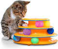 Tower of Tracks 3-Level Spinning Ball Toy, Multi-Cat, 10"