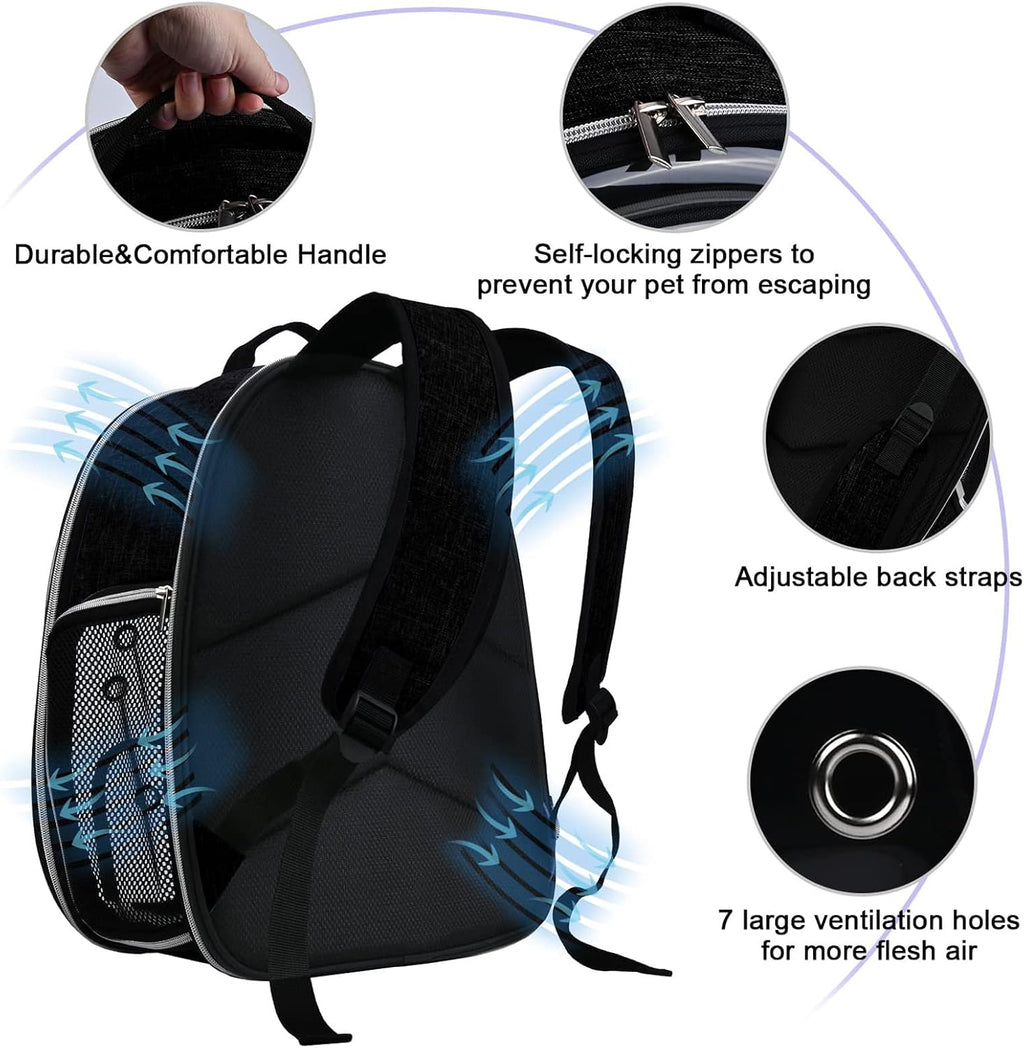 Cat Carrier Backpack Bubble - Airline-Approved Dog Backpack Carrier for Small Pets Puppies Dogs Bunny,Space Capsule Dog Carrier Backpack for Travel Outdoor Hiking Black