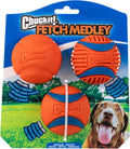 Fetch Ball Medley, Medium, Dog Ball, 3 Pack, Ultra, Fetch and Rugged Balls Included