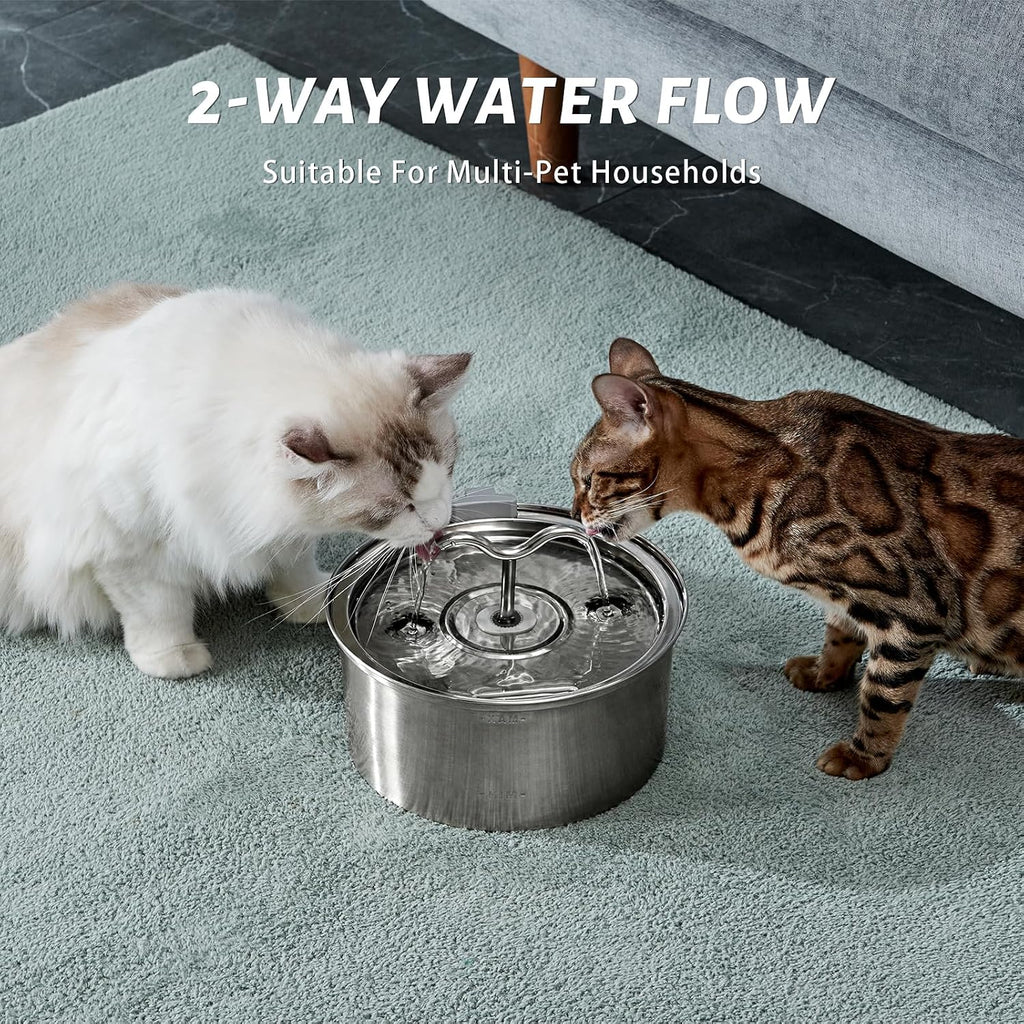 Stainless Steel Cat Water Fountain, 108Oz/3.2L Cat Fountain
