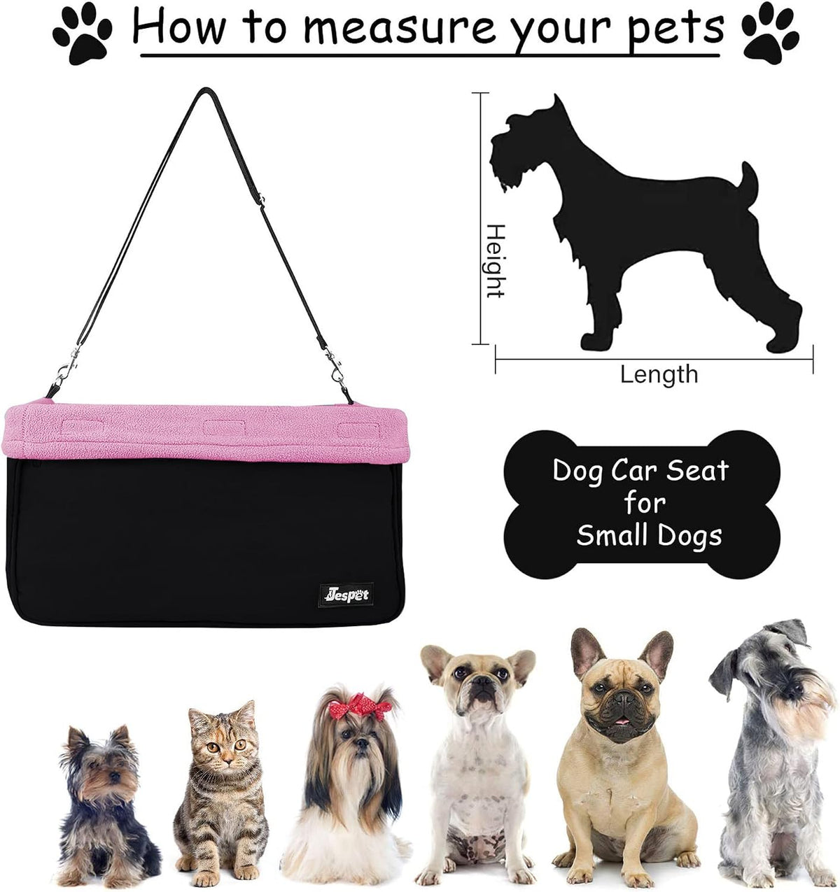 & GOOPAWS Dog Booster Seats for Cars, Portable Dog Car Seat Travel Carrier with Seat Belt for 24Lbs Pets