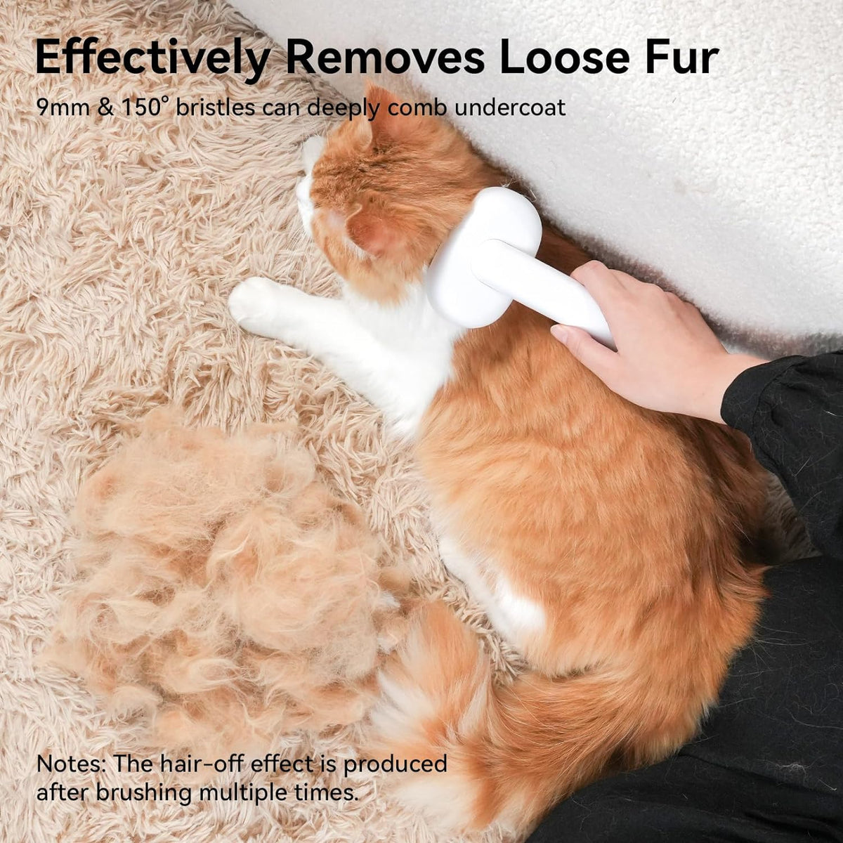 Cat Brush Dog Brush for Shedding, Cat Brushes for Long or Short Haired Cats, Dog Hair Brush Cat Grooming Brush Cat Comb Cat Deshedding Brush Easily Removes Mats, Tangles, and Loose Fur, White