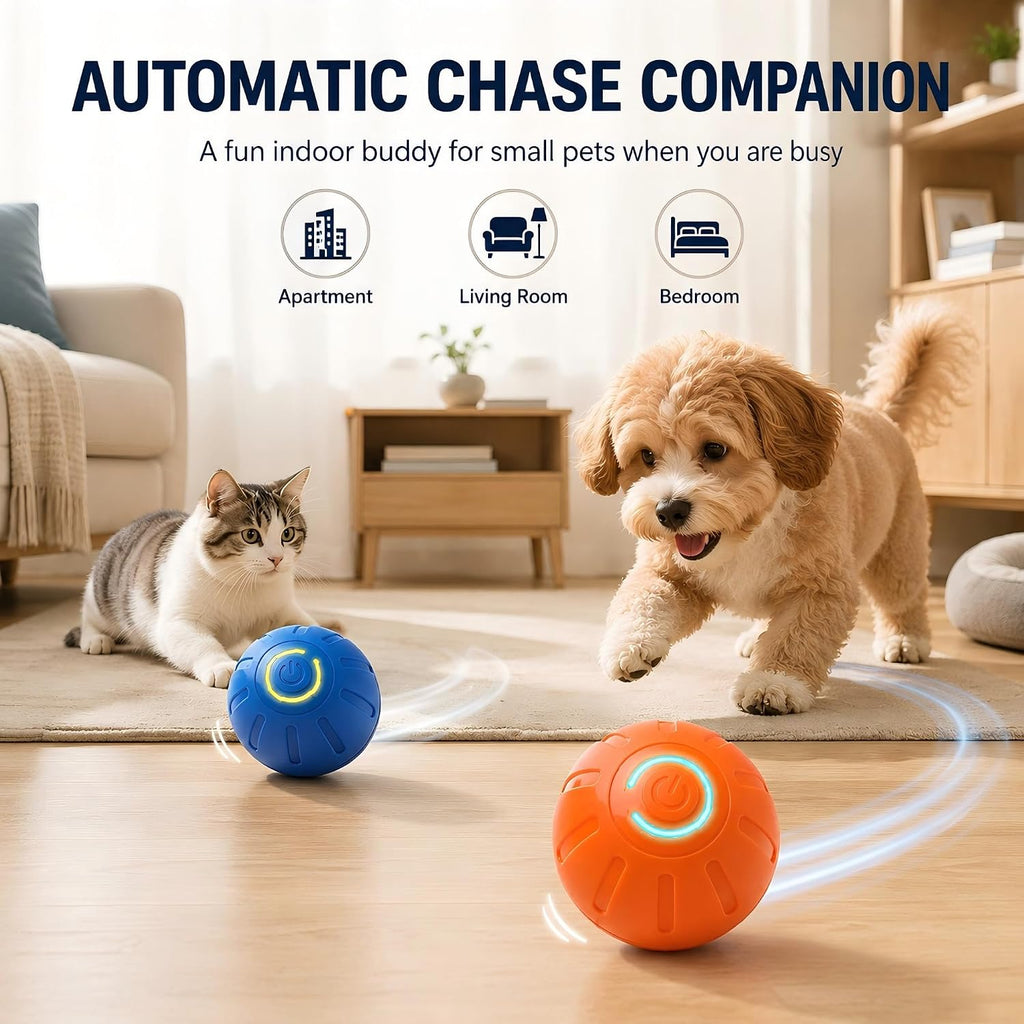 2 Pack Interactive Dog Balls for Small Dogs & Cats