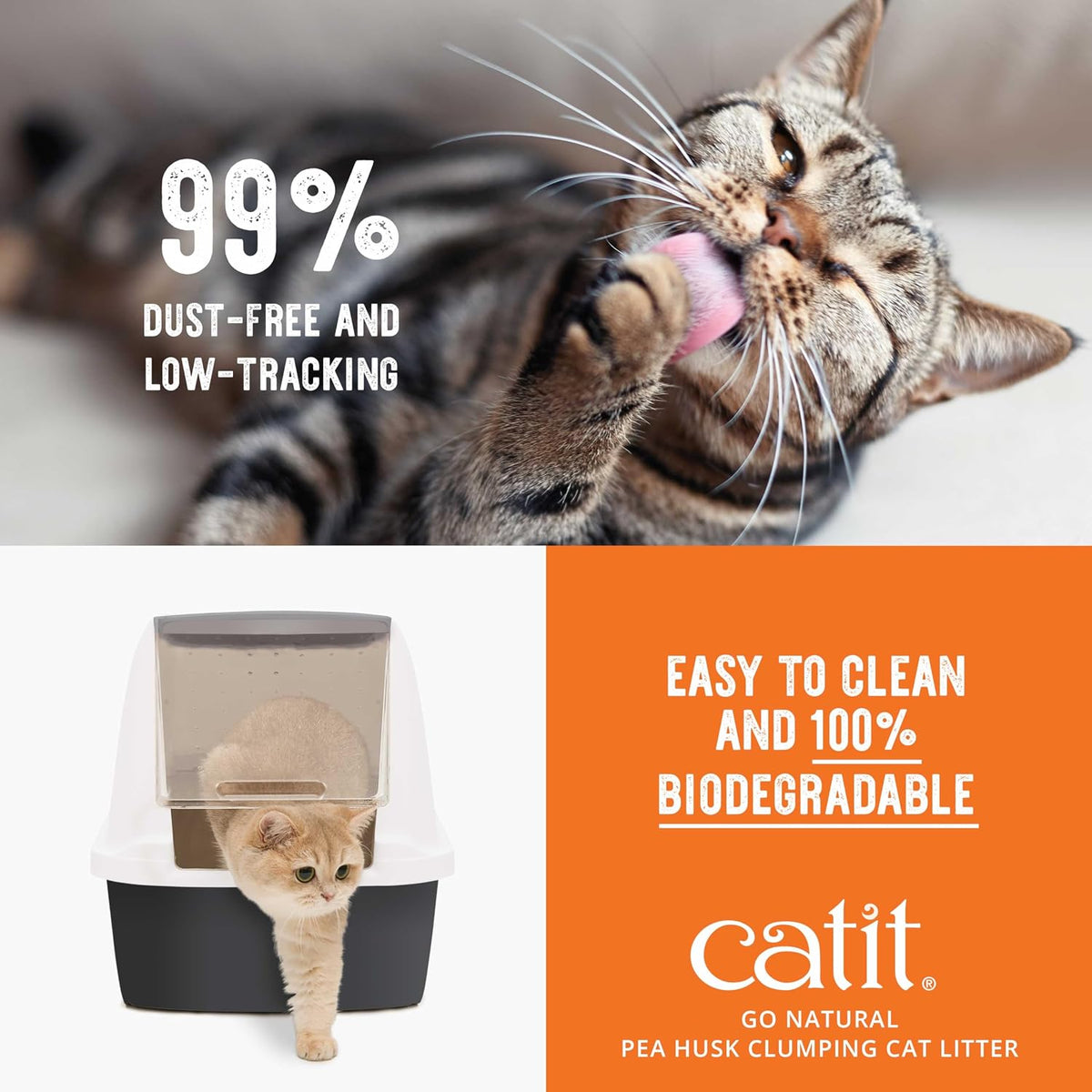Go Natural Pea Husk Clumping Cat Litter, Tofu, Lavender, 14 L, Dust Free & Lightweight Cat Litter, Easy to Scoop, Litiere Pour Chat