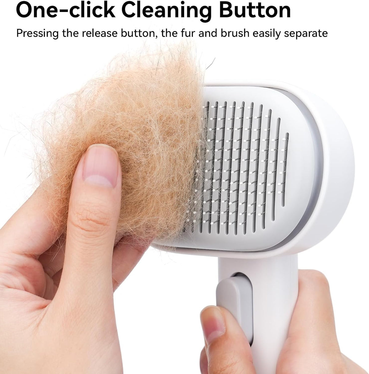 Cat Brush Dog Brush for Shedding, Cat Brushes for Long or Short Haired Cats, Dog Hair Brush Cat Grooming Brush Cat Comb Cat Deshedding Brush Easily Removes Mats, Tangles, and Loose Fur, White