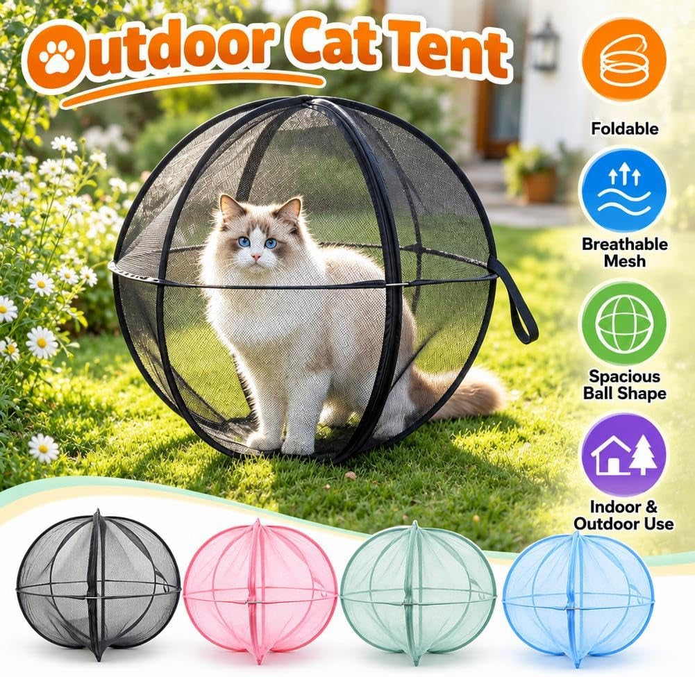 Giant Cat Hamster Ball for Outside,27" 360 Panoramic Rolling Cat Playpen