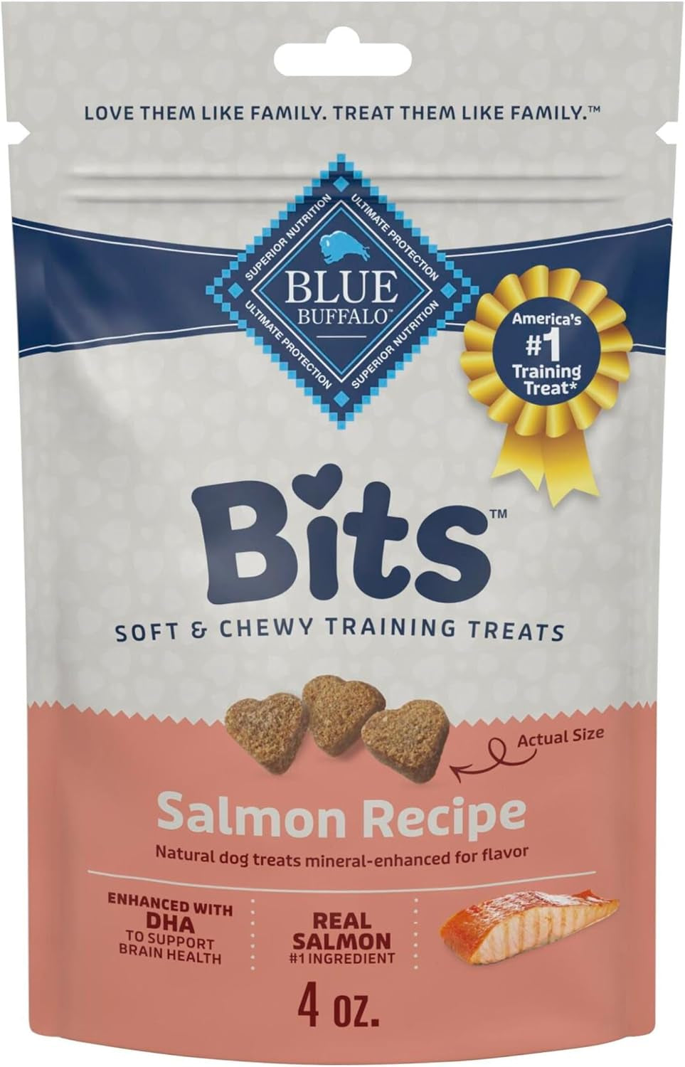 Bits Natural Dog Treats, Salmon, 4Oz (Pack of 1)