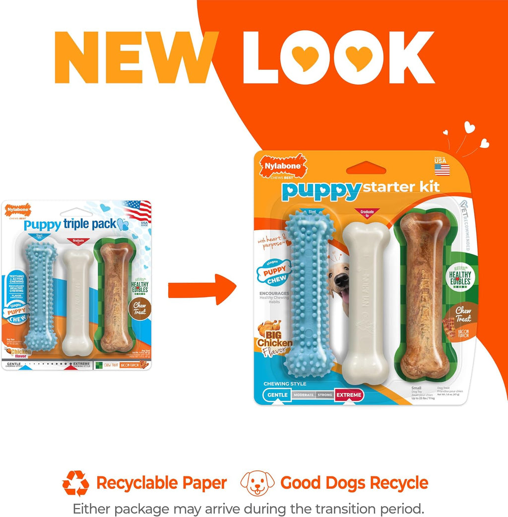 Puppy Chew Toy & Treat Puppy Starter Set, Blue Puppy Chew Toys for Boys