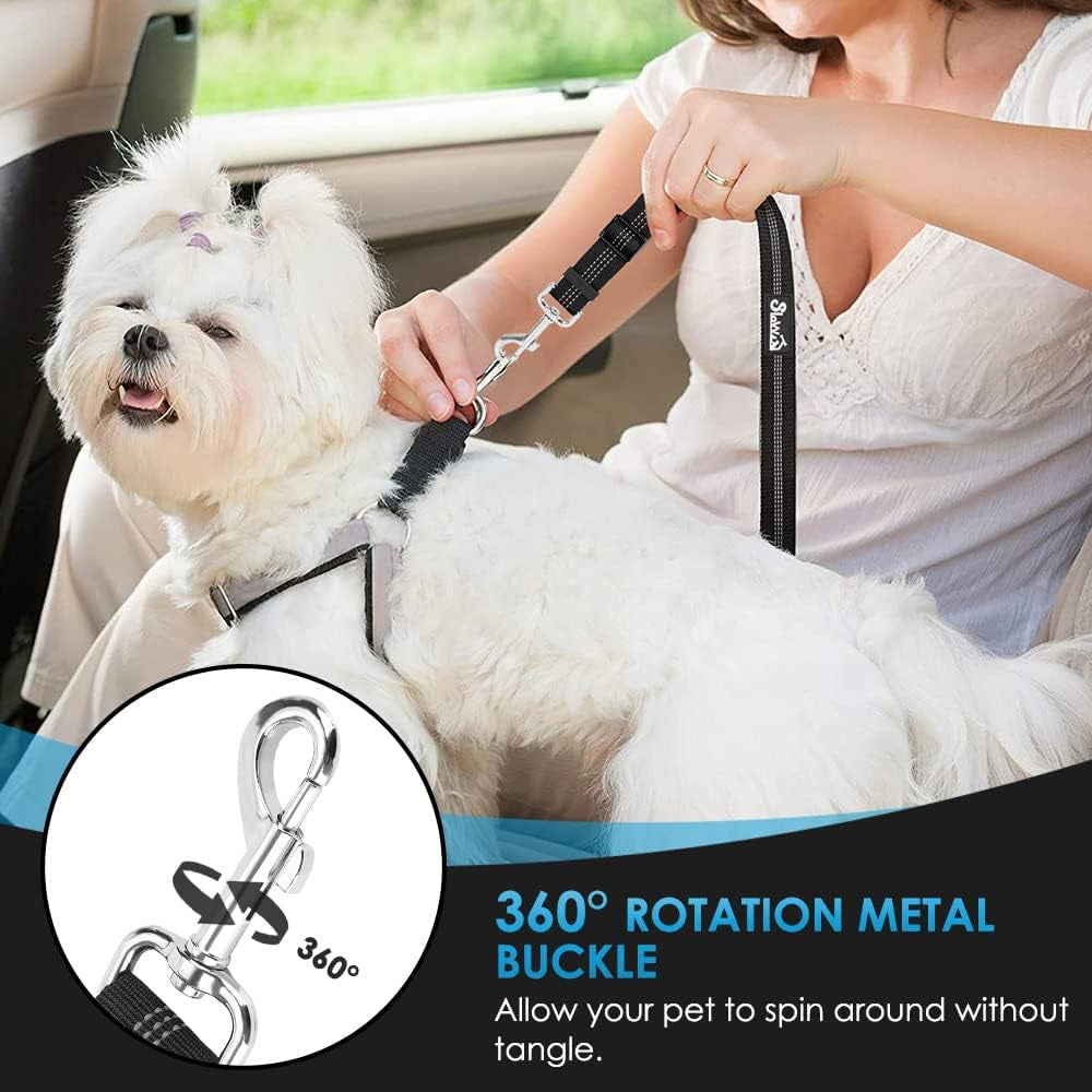 Dog Seat Belt for Car, 2 Pack Dog Car Harness Seatbelt with Bungee