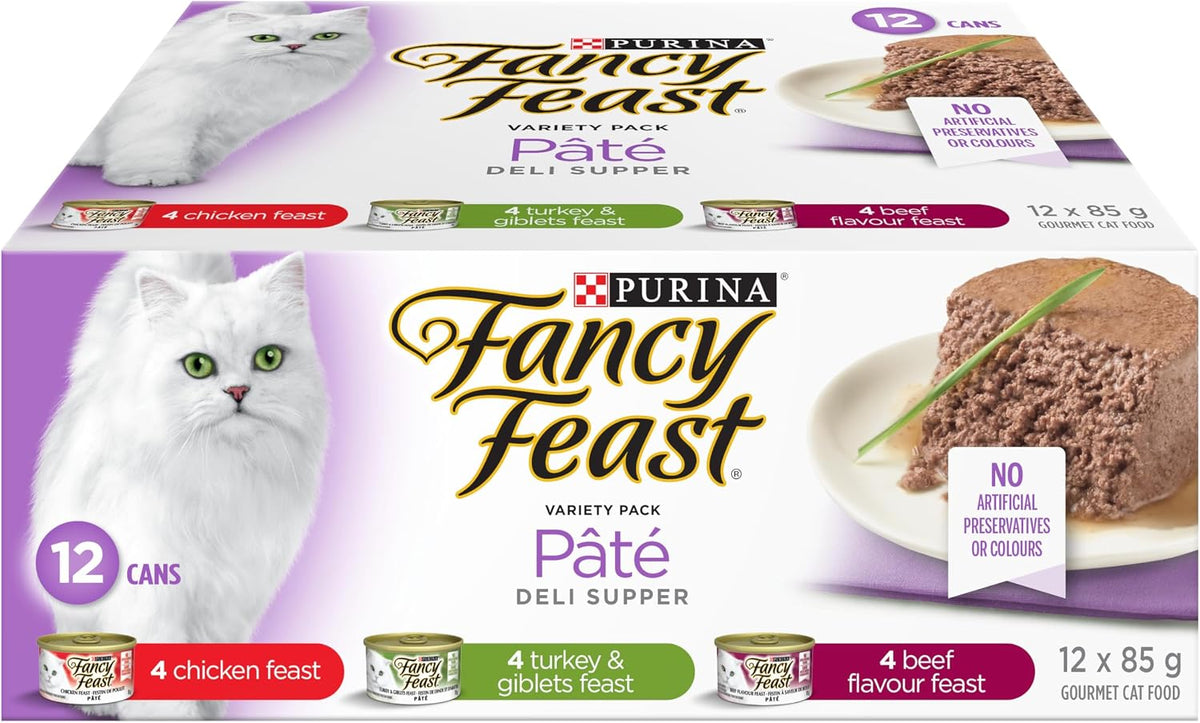 Pâté Wet Cat Food, Deli Supper Variety Pack 85G (12 Pack)