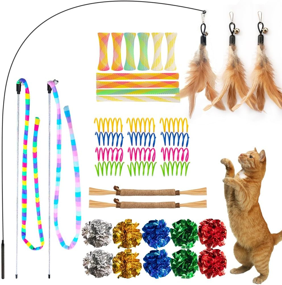 40-Pack Cat Toys for Indoor Cats & Kittens, Interactive Cat Toy