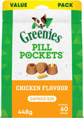 PILL POCKETS Dog Treats Capsule Size Chicken Flavour 30 Count, 90G