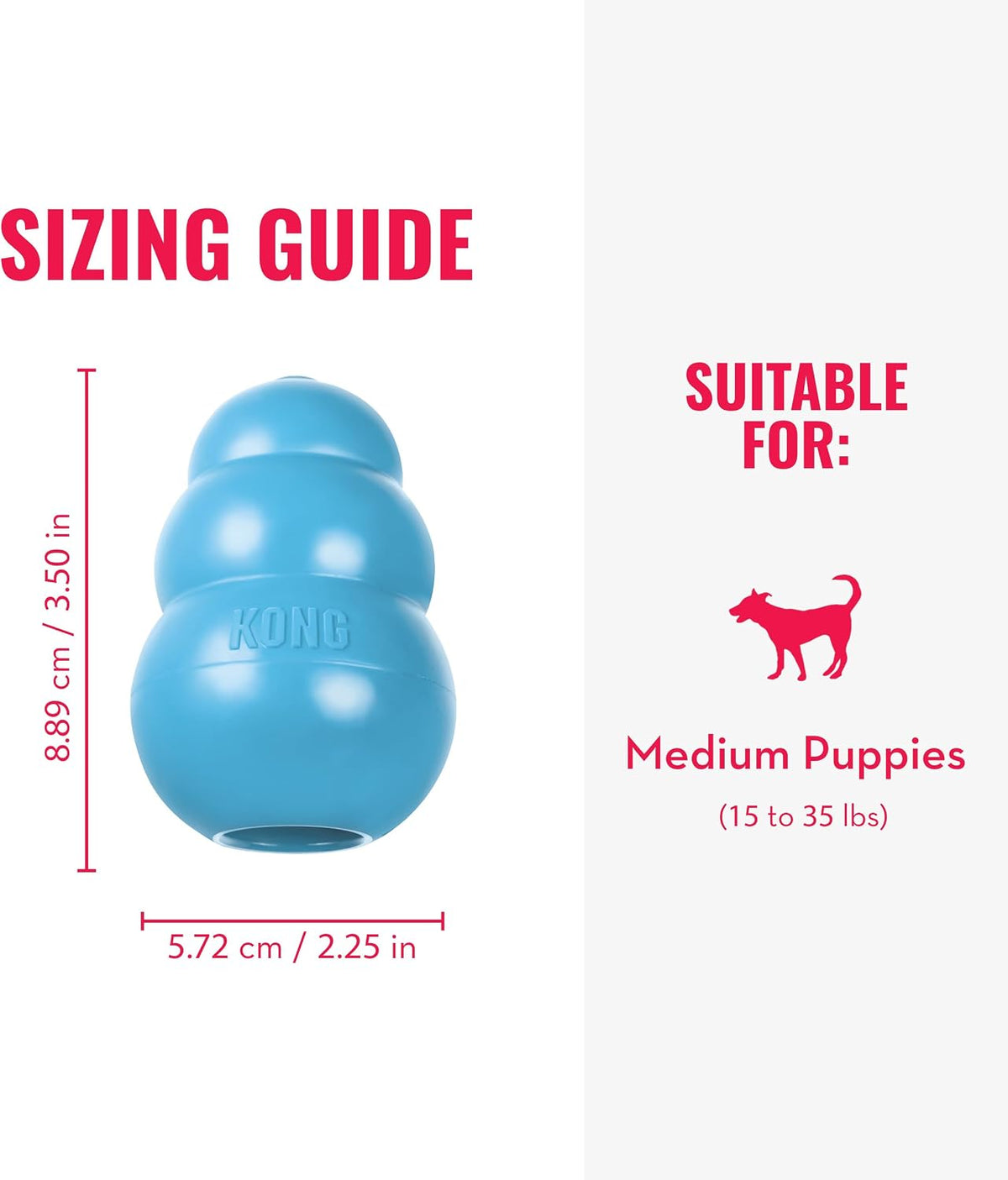 Puppy Toy Natural Teething Rubber -Fun to Chew, Chase & Fetch- for Medium Puppies (Color May Vary)