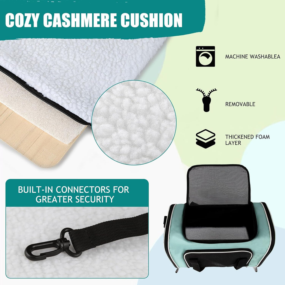 Cat, Dog Carrier for Small Medium Pet Carriers up To15Lbs, Cats Carrier Soft- Sided Puppy Dogs Bag Portable Foldable Airline Approved Carrier Travel (Green 18 * 11 * 11)