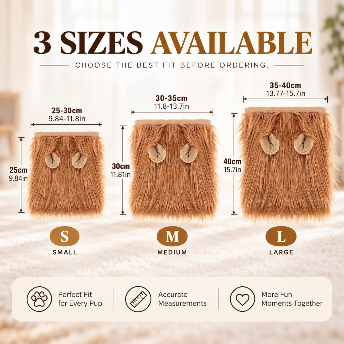 Dog Lion Mane Costume with Ears, Dog Halloween Costumes Large Breed