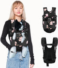 Pet Dog Carrier Backpack, Adjustable Dog Legs-Out Front Backpack, Hands-Free Cat Pup Front Carrier Travel Bag, Easy-Fit for Traveling Hiking for Small Medium Dogs, XL, Pink Rose