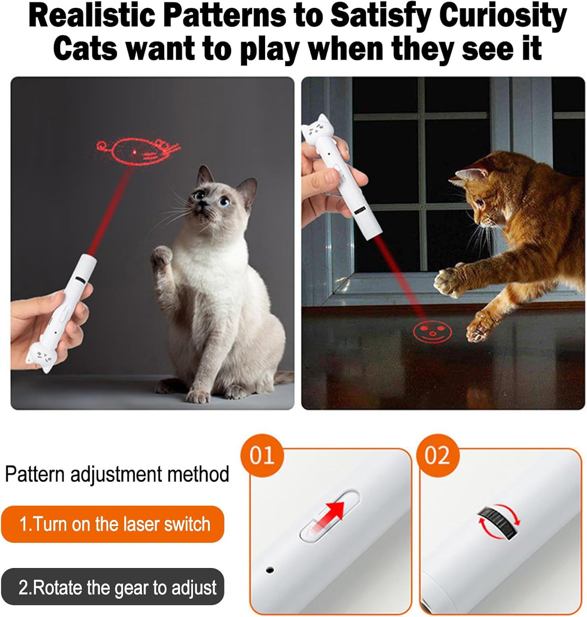 Cat Teaser Pointer Interactive Feather Bell Stick for Cats Kittens to Chase Type-C Rechargeable Pen Relieves Boredom