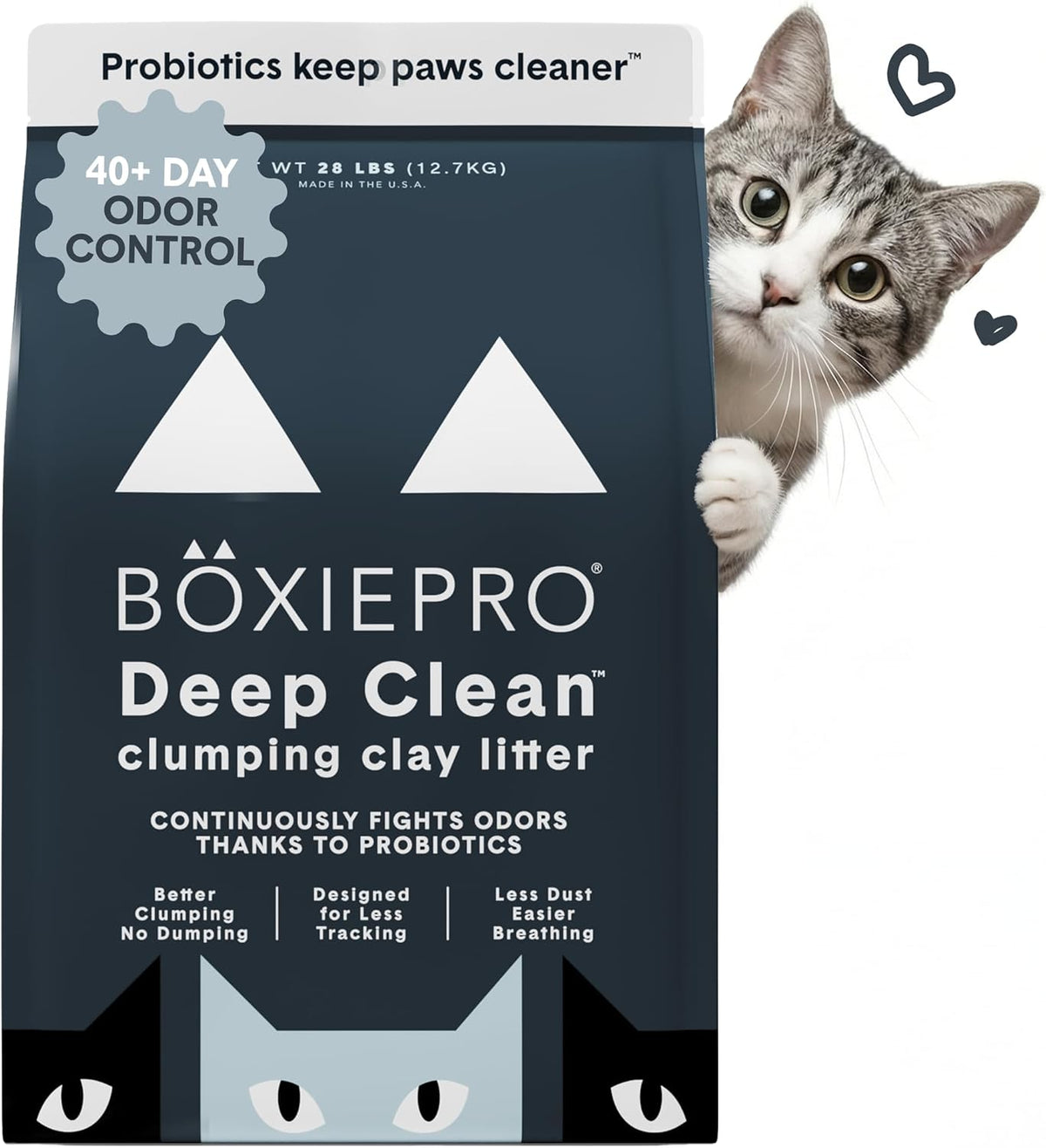 Boxie Probiotic Clumping Cat Litter 40 Day Odour Control Low Dust 28 Lb