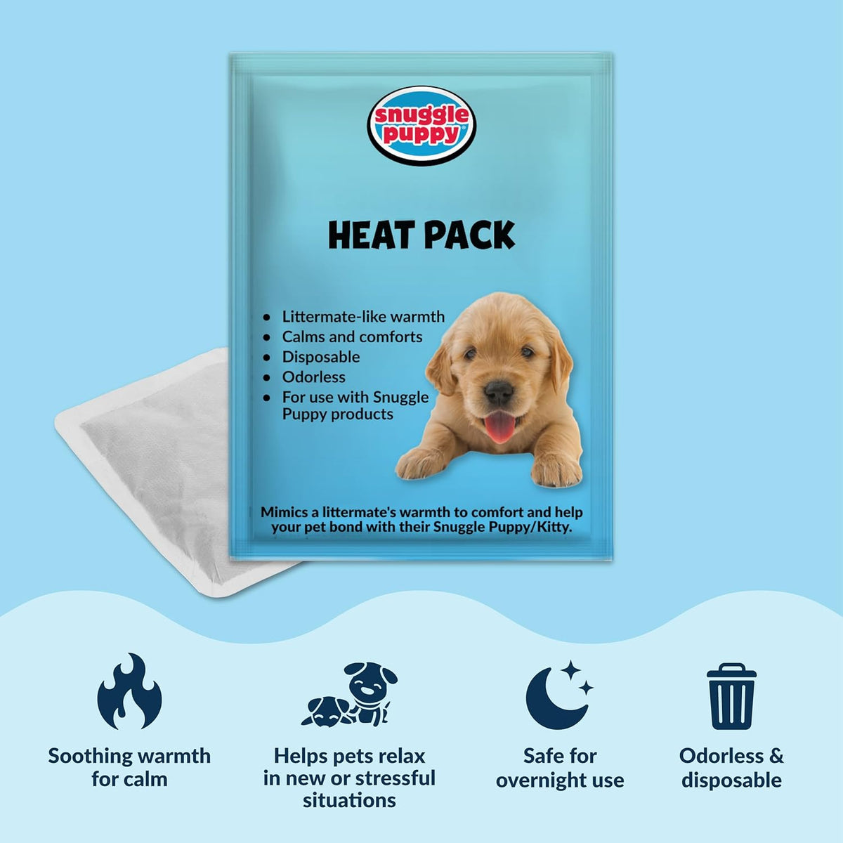 Snuggle Puppy Original Heartbeat Puppy Toy with Real-Feel Pulse & Heat Pack, Plush Dog Comfort Toy for Crate Training, First Nights & New Puppy Transition - Biscuit