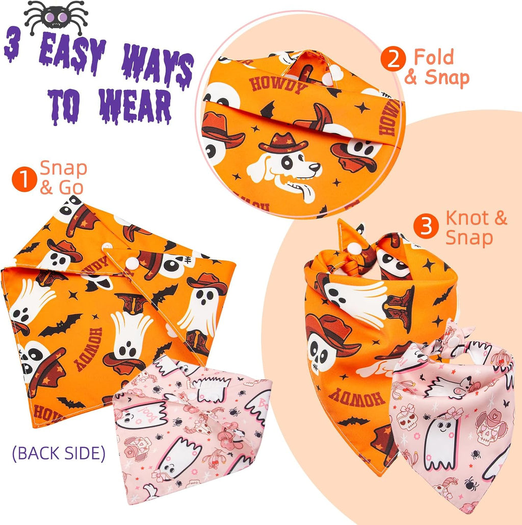 Halloween Dog Bandana Western Cowboy Cowgirl Costume, 15-40Kg Pet