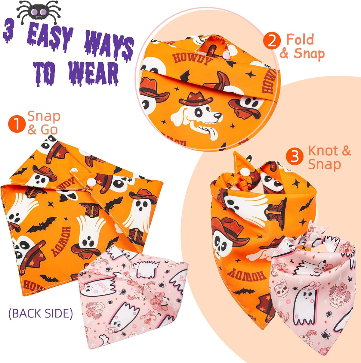 Halloween Dog Bandana Western Cowboy Cowgirl Costume, 15-40Kg Pet