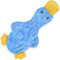 Crinkle Dog Toy for Small, Medium, and Large Breeds, Cute No Stuffing Duck with Soft Squeaker, Fun for Indoor Puppies and Senior Pups, Plush No Mess Chew and Play - Blue