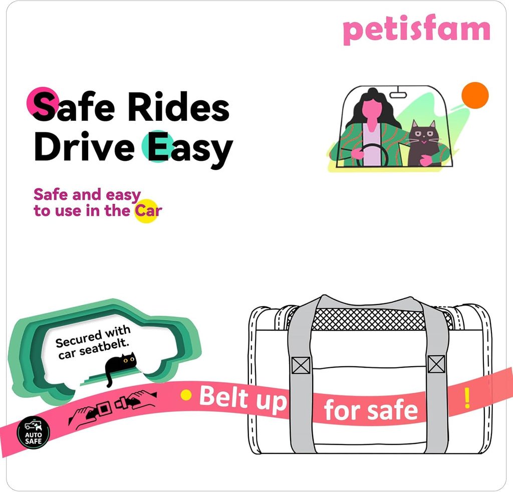 Soft Pet Carrier for Medium Cats and Small Dogs with Cozy Bed, 3 Doors, Top Entrance | Airline Approved, Escape-Proof, Breathable, Leak-Proof, Easy Storage (Pink)