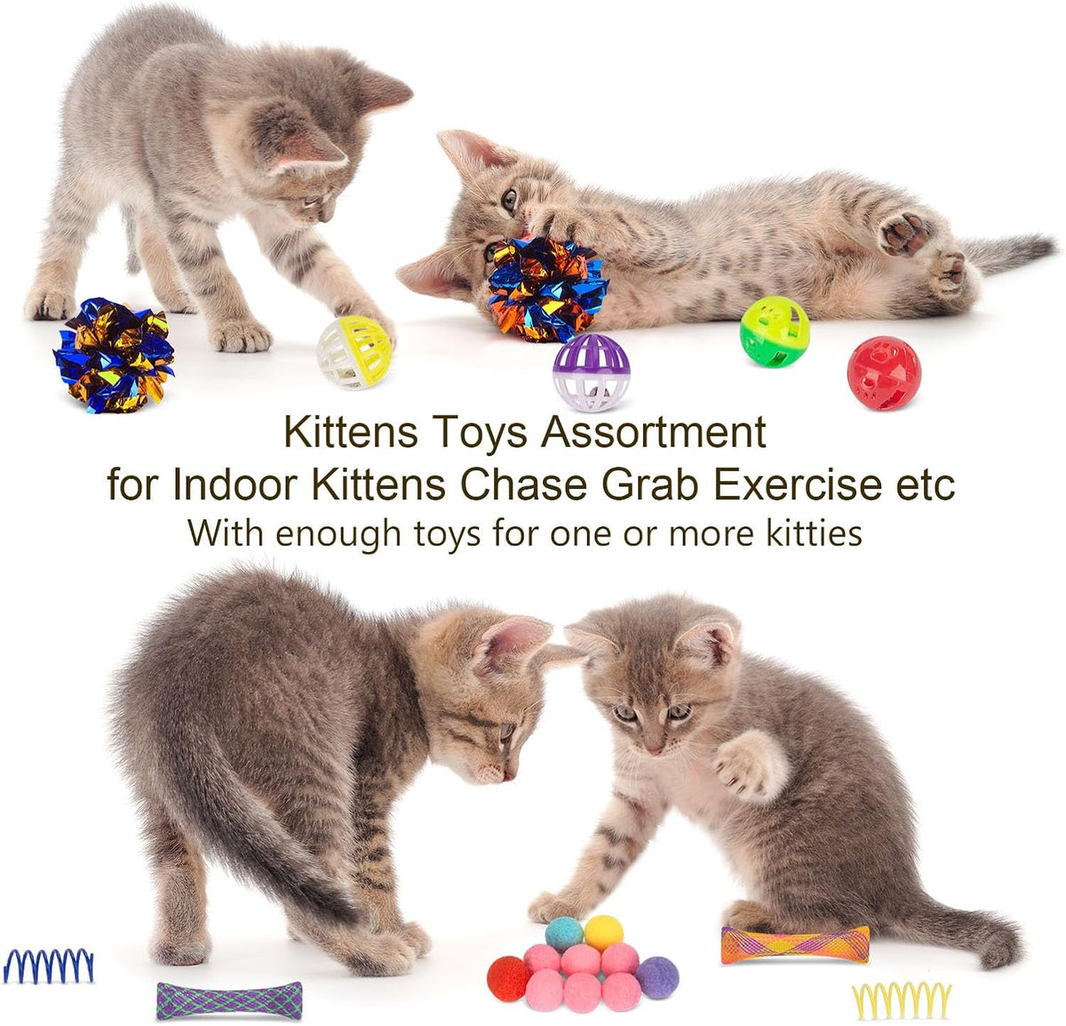 Cat Toys Set 33 Pack, Cat Play Tunnel for Indoor Cats