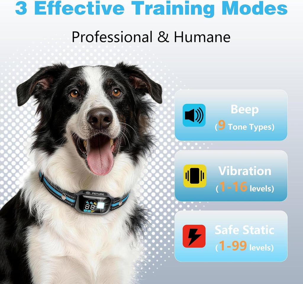2-In-1 Dog Shock & Bark Collar Combo, New Updated Automatic Bark Collar