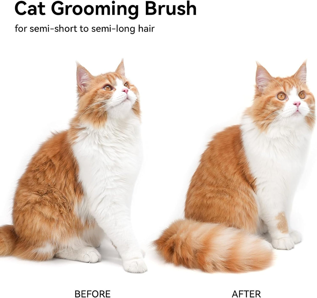 Cat Brush Dog Brush for Shedding, Cat Brushes for Long or Short Haired Cats, Dog Hair Brush Cat Grooming Brush Cat Comb Cat Deshedding Brush Easily Removes Mats, Tangles, and Loose Fur, White