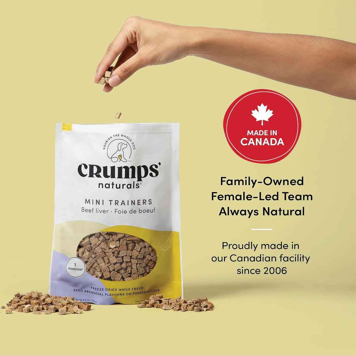 Crumps' Naturals Mini Trainers Freeze Dried Beef Liver (1 Pack),, 1.9OZ/ 55G