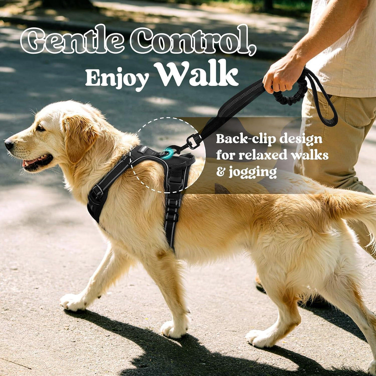 Dog Harness, No Pull for Large Dogs with 2 Leash Clips, Pet Vest