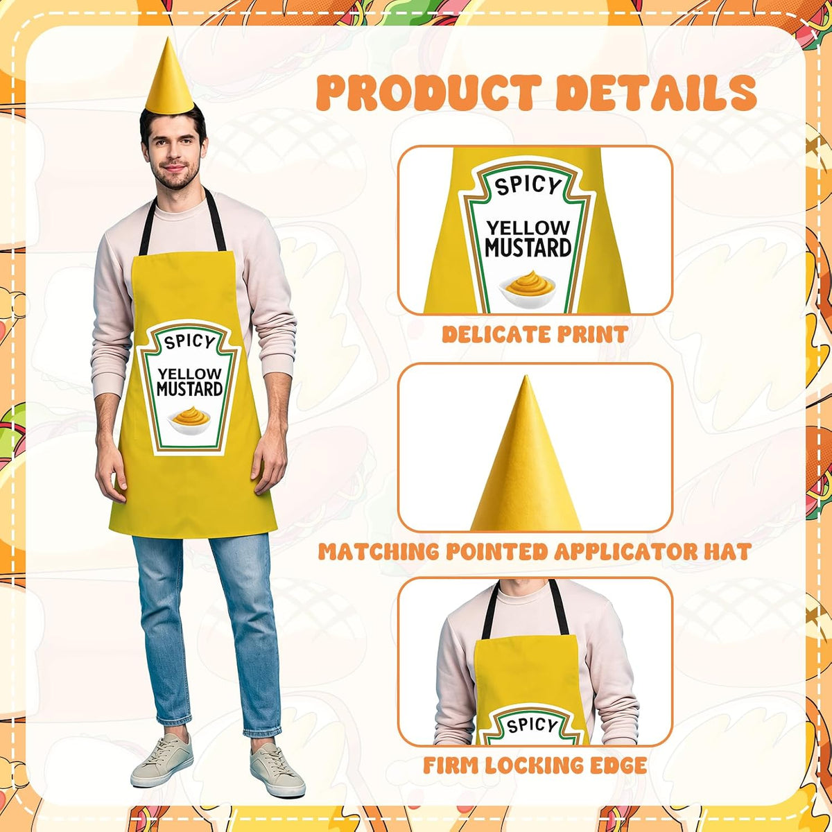 5 Pcs Ketchup Mustard Couples Costumes and Pet Hot Dog Costume
