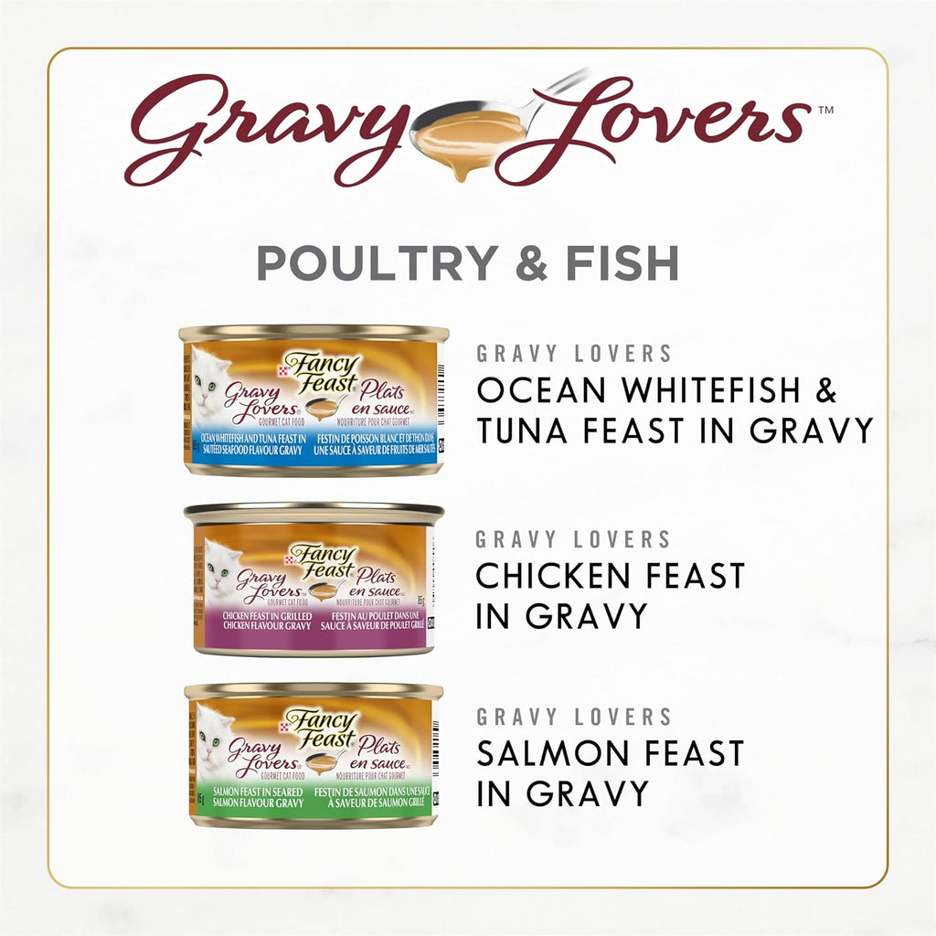 Gravy Lovers Wet Cat Food, Variety Pack 85 G Can (24 Pack)