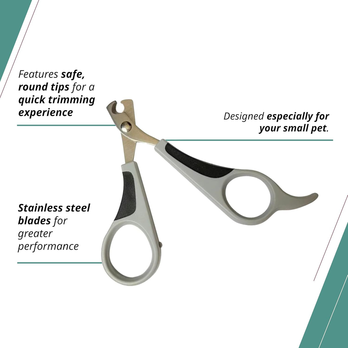 Canada Cat Nail Scissors, Sharp Stainless-Steel Blades, Safe to Use with Rounded Tips, Comfortable Grip with Rubber Handles, Great for Cats for Nail Maintenance - Model 58520