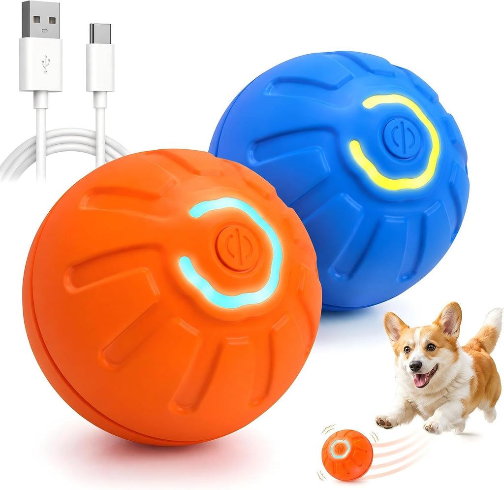 2 Pack Interactive Dog Balls for Small Dogs & Cats