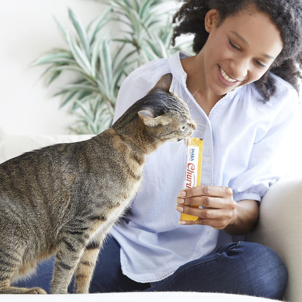 Churu Cat Treats, Grain-Free, Lickable, Squeezable Creamy Purée Cat Treat/Topper with Vitamin E & Taurine, 0.5 Ounces Each Tube, 20 Tubes, Chicken Variety Box