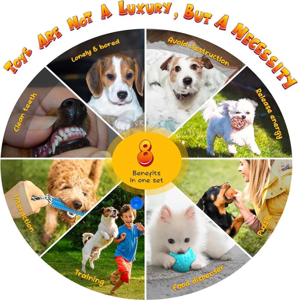 23-Pack Dog Toys, Puppy Teething Toys with Rope Toys & Treat Ball