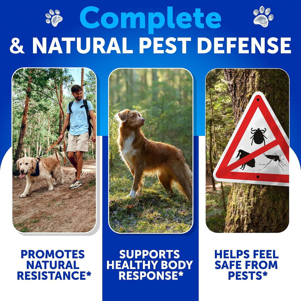 Flea and Tick Supplement for Dogs - 120 Chews - Dog Flea & Tick Support