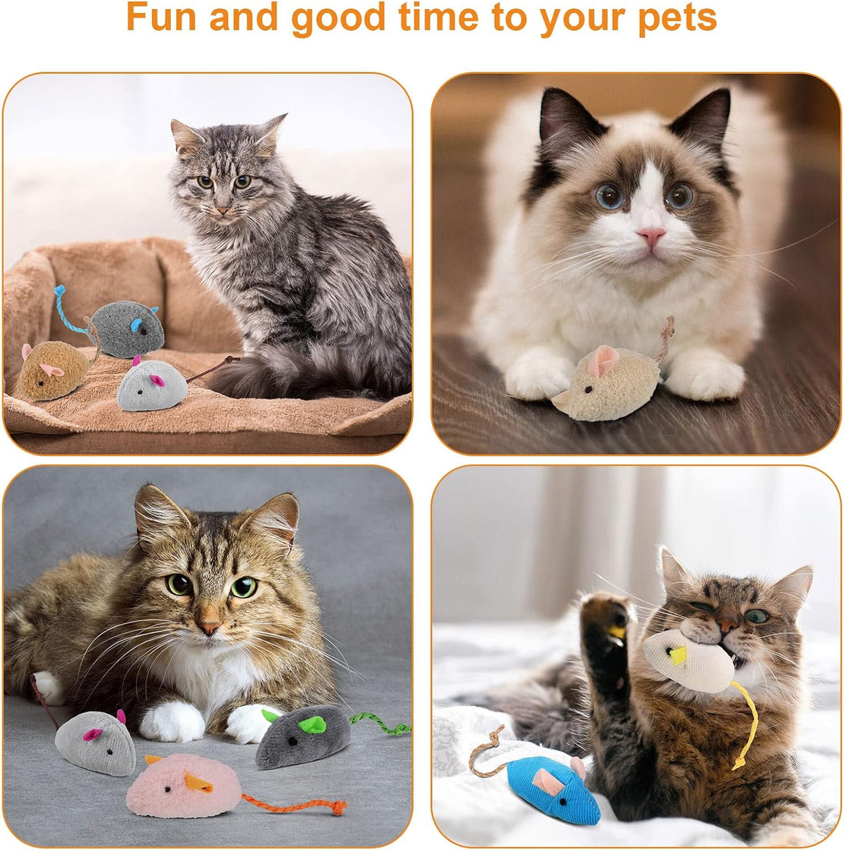 9 Pcs Cat Mouse Toys, Catnip Cat Toys